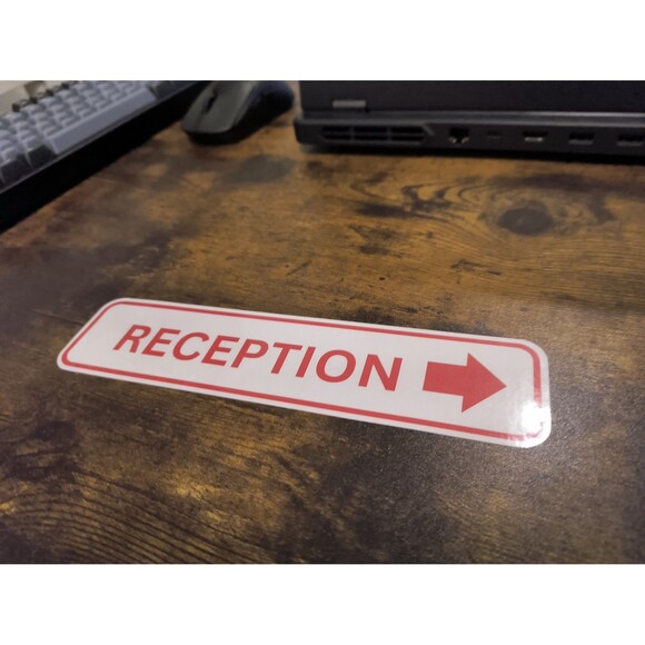Reception Arrow Retail Sign Left Right Sticker Waterproof Vinyl Decal (2 Pack) - Picture 2 of 3